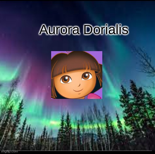 4 year olds imagination be like | Aurora Dorialis | image tagged in dora the explorer | made w/ Imgflip meme maker