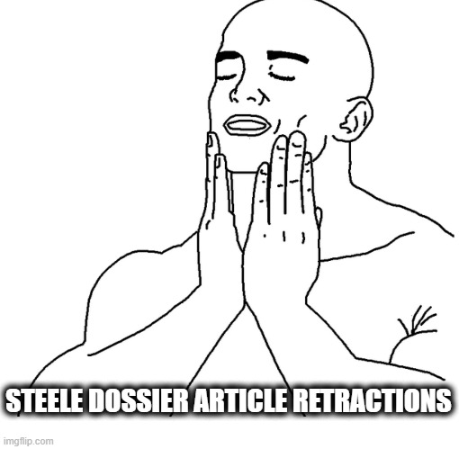 retractions | STEELE DOSSIER ARTICLE RETRACTIONS | image tagged in soothing face rub,steele,dossier | made w/ Imgflip meme maker