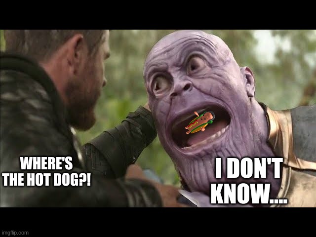  I DON'T KNOW.... WHERE'S THE HOT DOG?! | image tagged in hot dog,meme | made w/ Imgflip meme maker