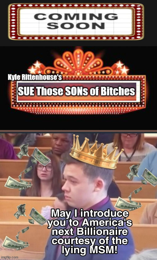 Kyle RittenHouse Game Show..."Sue THOSE Sons of Bitches | image tagged in kyle rittenhous,fake media,cnn,nbc,evil | made w/ Imgflip meme maker
