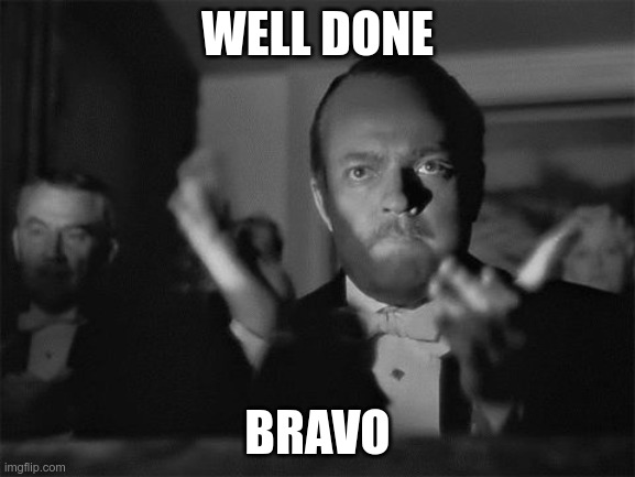 clapping | WELL DONE BRAVO | image tagged in clapping | made w/ Imgflip meme maker