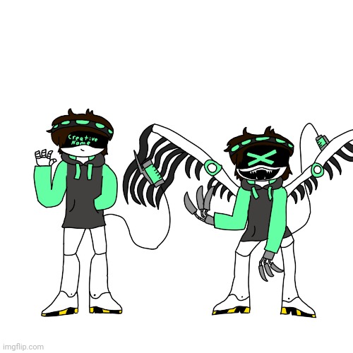 I drew myself as a Disassembly Drone from Murder Drones | made w/ Imgflip meme maker