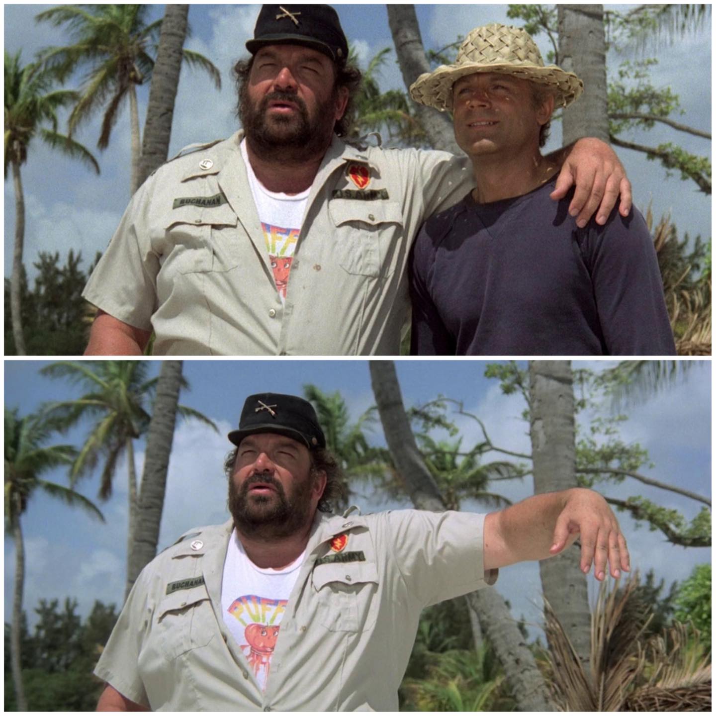 High Quality Bud Spencer and Terence Hill, Hill disappears Blank Meme Template