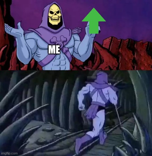 Skeletor says something then runs away | ME | image tagged in skeletor says something then runs away | made w/ Imgflip meme maker