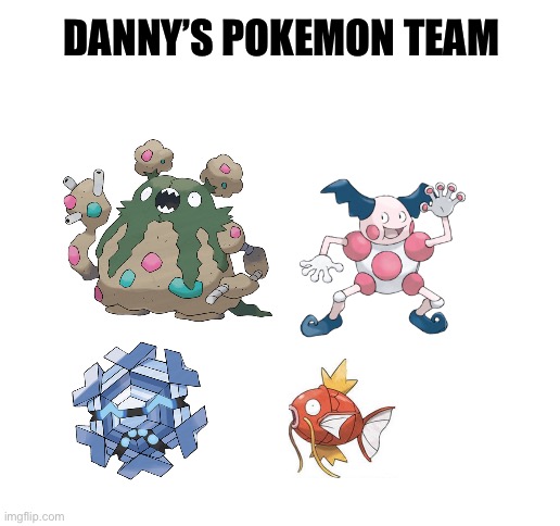 Blank White Template | DANNY’S POKEMON TEAM | image tagged in blank white template | made w/ Imgflip meme maker