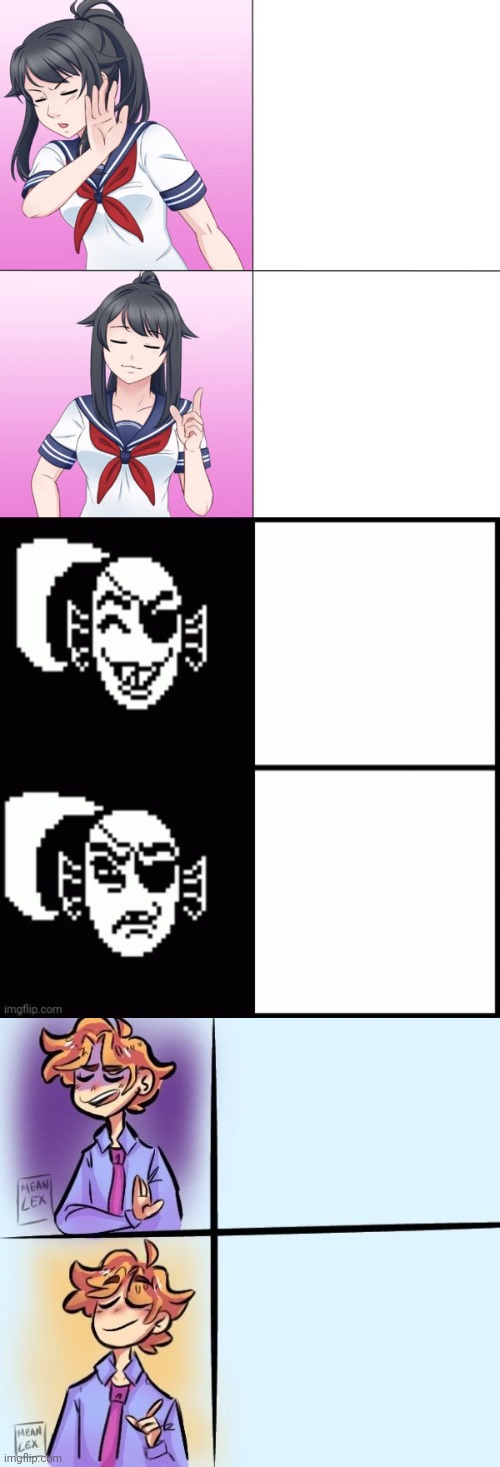 Why do I have so many of these holy shit | image tagged in yan-chan but in the drake format,very really good undyne drake format,senpai drake format | made w/ Imgflip meme maker