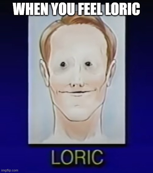 loric face | WHEN YOU FEEL LORIC | image tagged in loric face | made w/ Imgflip meme maker