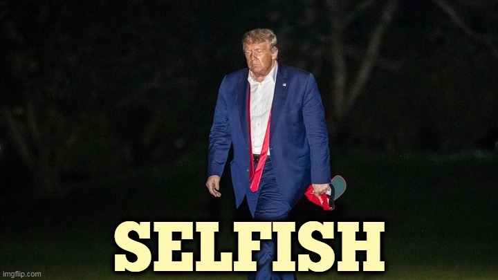 Trump Tulsa Big Fat Loser Defeat | SELFISH | image tagged in trump tulsa big fat loser defeat,trump,selfish,selfishness | made w/ Imgflip meme maker