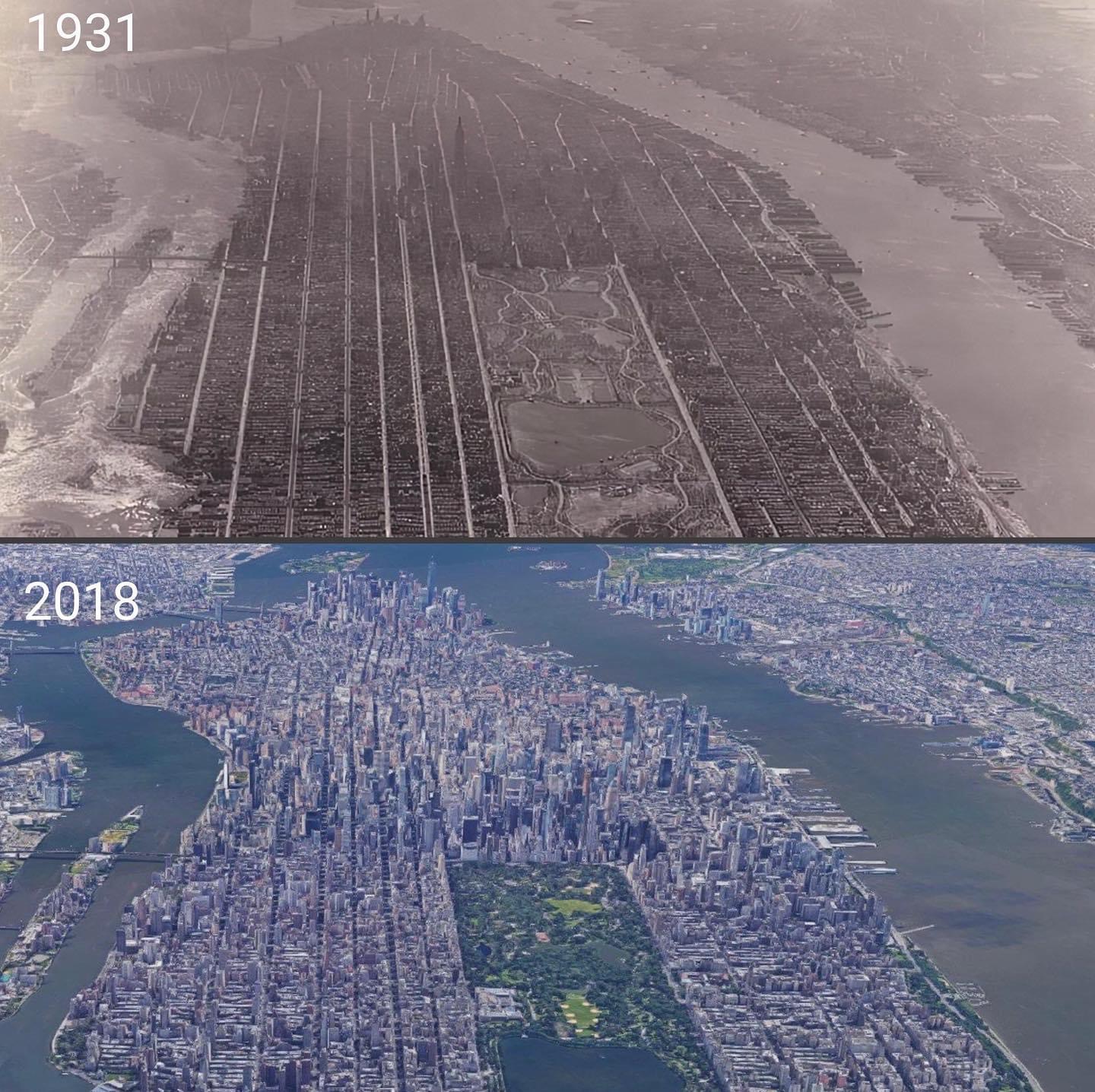 Manhattan then and now Blank Meme Template