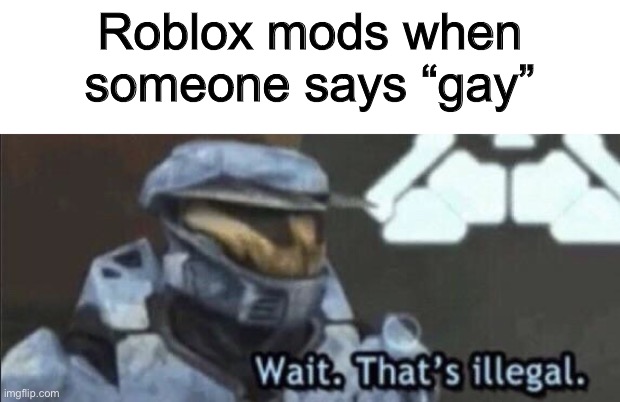Lol | Roblox mods when someone says “gay” | image tagged in roblox meme,funny | made w/ Imgflip meme maker