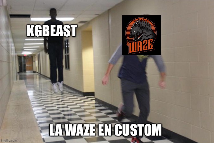 La waze en customs | KGBEAST; LA WAZE EN CUSTOM | image tagged in noob | made w/ Imgflip meme maker