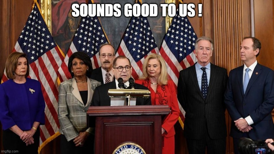 House Democrats | SOUNDS GOOD TO US ! | image tagged in house democrats | made w/ Imgflip meme maker