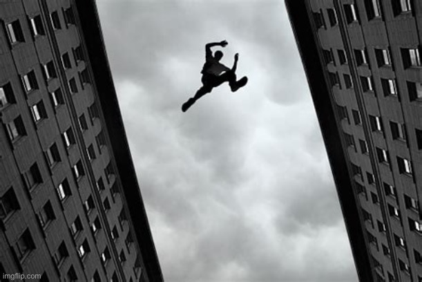 image tagged in awesome pic,parkour,jump | made w/ Imgflip meme maker