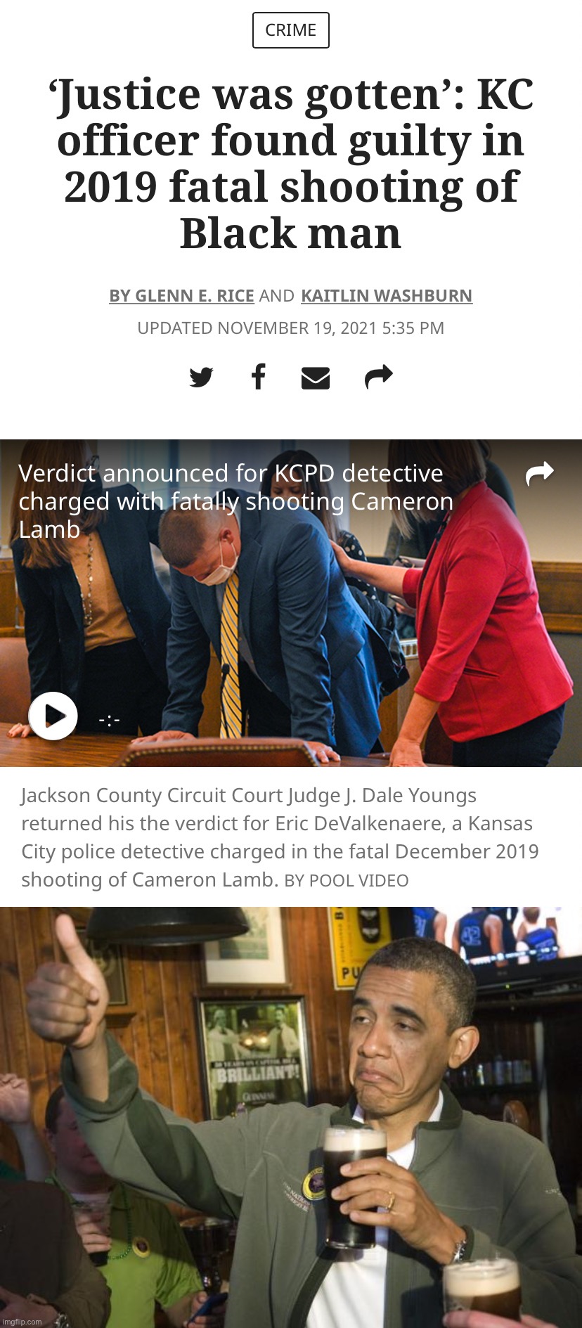 While everyone wasn’t looking, yesterday, this happened | image tagged in kc officer found guilty,not bad,police shooting,guilty,guilt,blm | made w/ Imgflip meme maker