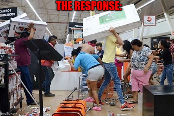 Looters | THE RESPONSE: | image tagged in looters | made w/ Imgflip meme maker