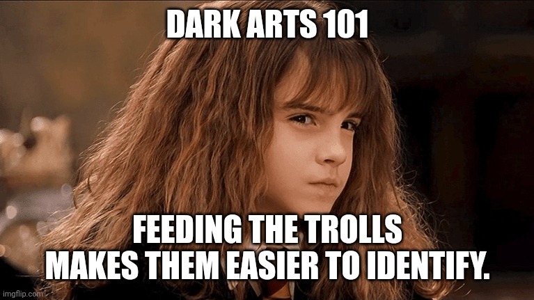 wot | DARK ARTS 101; FEEDING THE TROLLS MAKES THEM EASIER TO IDENTIFY. | image tagged in wot | made w/ Imgflip meme maker