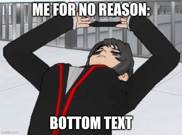 when you trying to take a photo in yandere simulator | ME FOR NO REASON:; BOTTOM TEXT | image tagged in when you trying to take a photo in yandere simulator | made w/ Imgflip meme maker