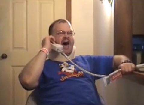 High Quality Tourettes Guy On The Phone Blank Meme Template