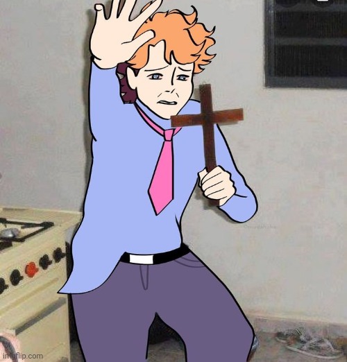 Senpai with da holy cross | image tagged in senpai with da holy cross | made w/ Imgflip meme maker