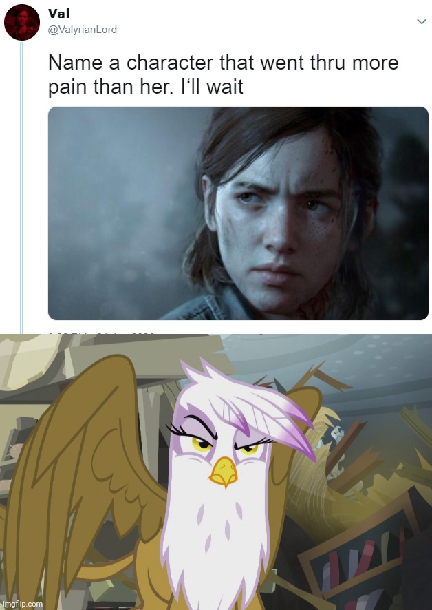 Name one character who went through more pain than her | image tagged in name one character who went through more pain than her,repost | made w/ Imgflip meme maker