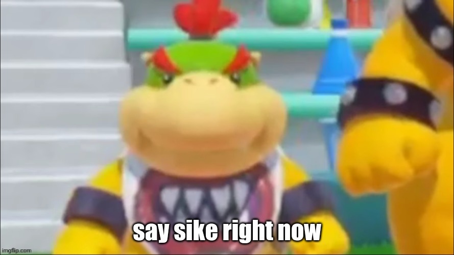 Say sike right now bowser jr | image tagged in say sike right now bowser jr | made w/ Imgflip meme maker
