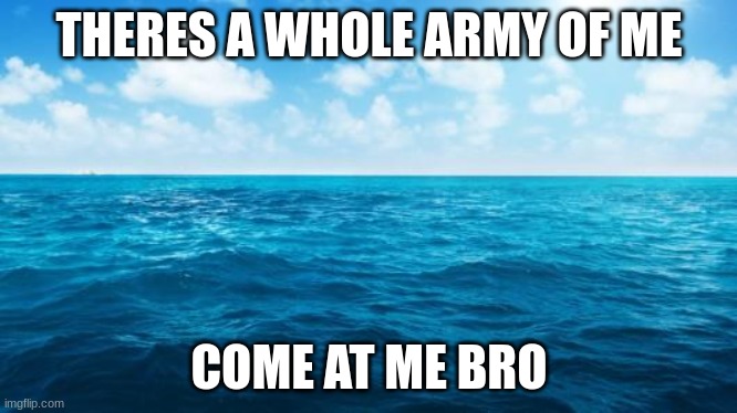 Ocean | THERES A WHOLE ARMY OF ME COME AT ME BRO | image tagged in ocean | made w/ Imgflip meme maker
