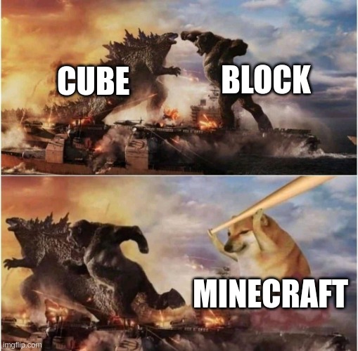 Kong Godzilla Doge | BLOCK; CUBE; MINECRAFT | image tagged in kong godzilla doge | made w/ Imgflip meme maker