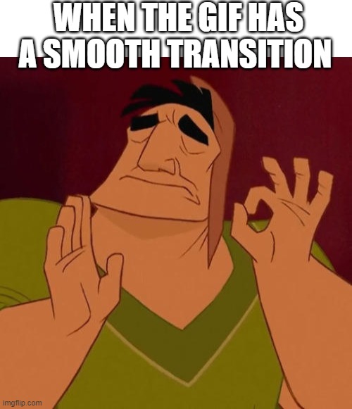 WHEN THE GIF HAS A SMOOTH TRANSITION | image tagged in blank white template,when x just right | made w/ Imgflip meme maker
