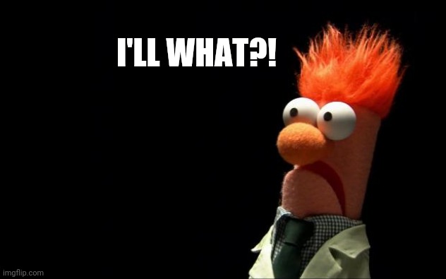 Beaker shocked face | I'LL WHAT?! | image tagged in beaker shocked face | made w/ Imgflip meme maker