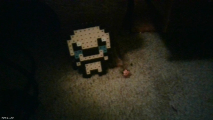 isaac perler bead thingy I made | made w/ Imgflip meme maker