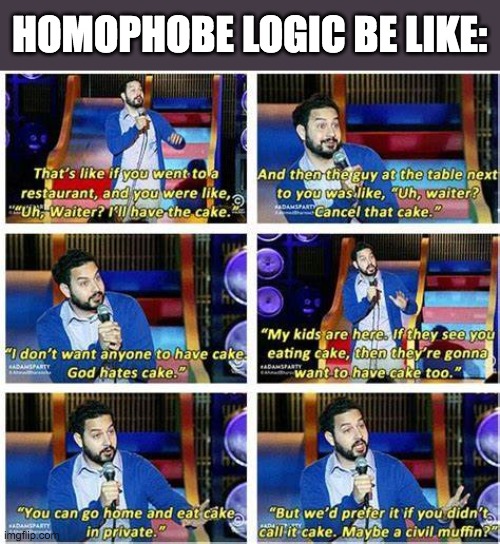 HOMOPHOBE LOGIC BE LIKE: | made w/ Imgflip meme maker