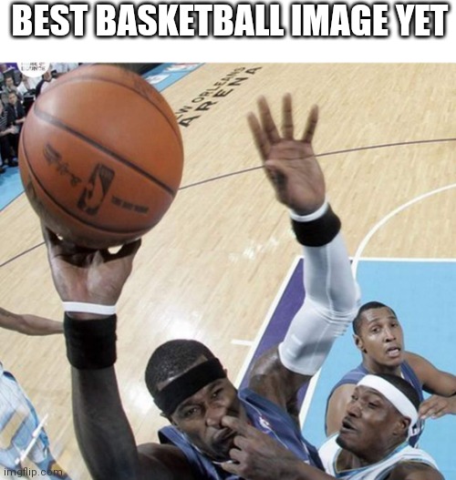 He really bonked his nose XD and my first time posting in this stream | BEST BASKETBALL IMAGE YET | image tagged in sports,basketball | made w/ Imgflip meme maker