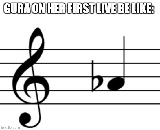 Gura in a nutshell | GURA ON HER FIRST LIVE BE LIKE: | image tagged in hololive | made w/ Imgflip meme maker