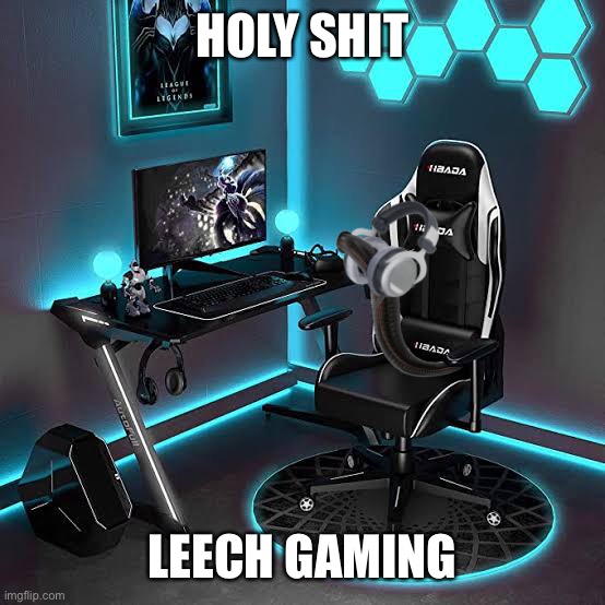 Leech Gaming | HOLY SHIT; LEECH GAMING | image tagged in leech gaming | made w/ Imgflip meme maker