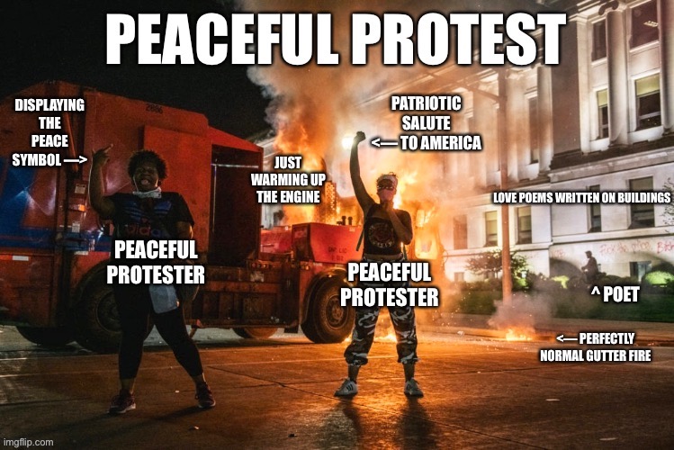 Peaceful protests… | image tagged in peaceful protests,Conservative | made w/ Imgflip meme maker