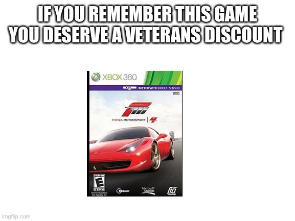 i remember | IF YOU REMEMBER THIS GAME YOU DESERVE A VETERANS DISCOUNT | image tagged in blank white template,xbox,nostalgia,veterans | made w/ Imgflip meme maker