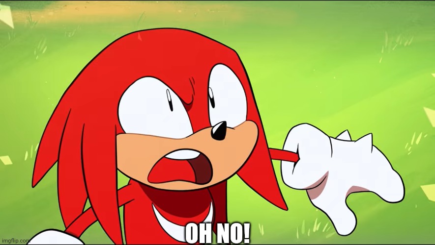 Knuckles Shook | OH NO! | image tagged in knuckles shook | made w/ Imgflip meme maker