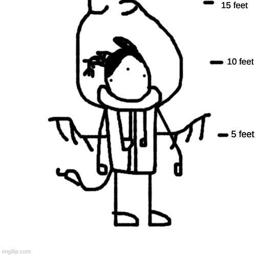 idk why i made this | 15 feet; 10 feet; 5 feet | made w/ Imgflip meme maker