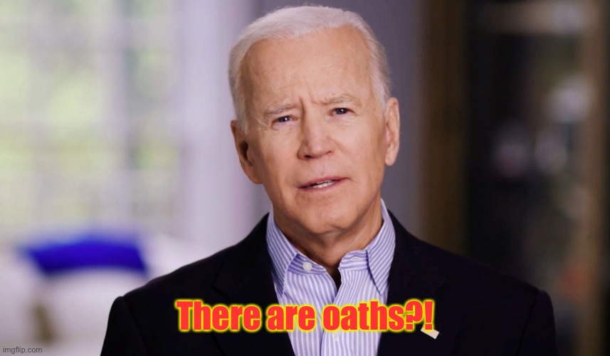 Joe Biden 2020 | There are oaths?! | image tagged in joe biden 2020 | made w/ Imgflip meme maker
