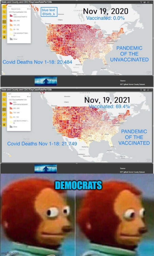DEMOCRATS | image tagged in monkey looking away,liberal hypocrisy,democrats,china virus,vaccination | made w/ Imgflip meme maker
