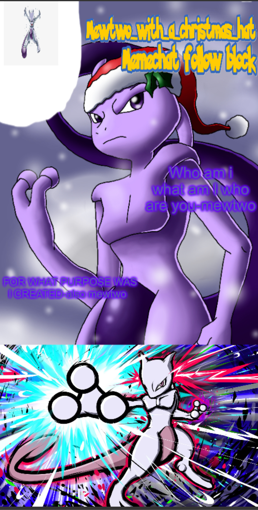 Mewtwos festive temp Blank Meme Template