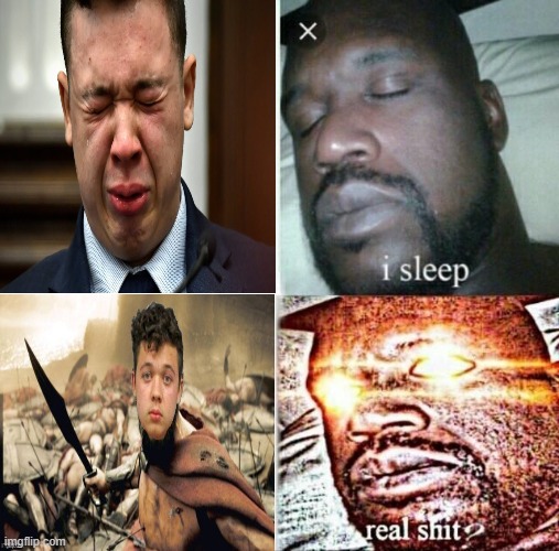 Pew Pew Pew | image tagged in memes,sleeping shaq,funny,funny memes,kyle rittenhouse | made w/ Imgflip meme maker