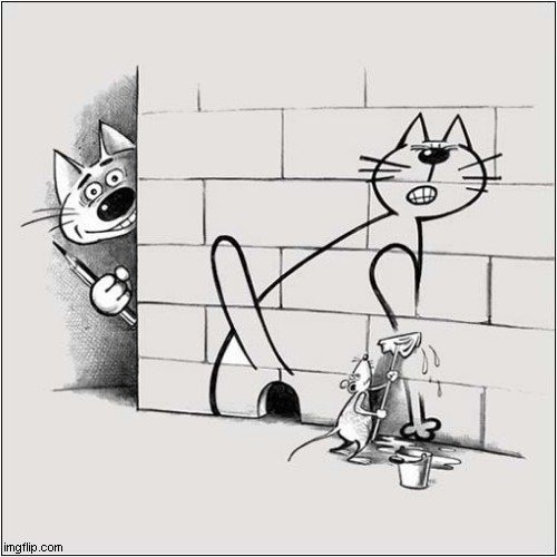 A Cat Taunts Mouse With Graffiti ! | image tagged in cats,cartoon | made w/ Imgflip meme maker