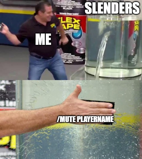 Me in roblox when I see slenders: | SLENDERS; ME; /MUTE PLAYERNAME | image tagged in flex tape | made w/ Imgflip meme maker
