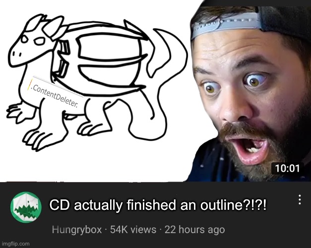 What do y’all think? | CD actually finished an outline?!?! | made w/ Imgflip meme maker