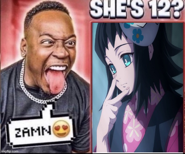 Zamn this anime girl 12.. | image tagged in zamn | made w/ Imgflip meme maker