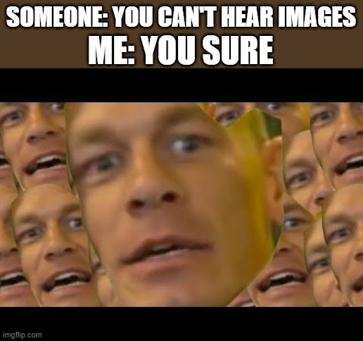 WRONG | ME: YOU SURE; SOMEONE: YOU CAN'T HEAR IMAGES | image tagged in funny,are you sure about that cena,memes,so true memes,argue | made w/ Imgflip meme maker