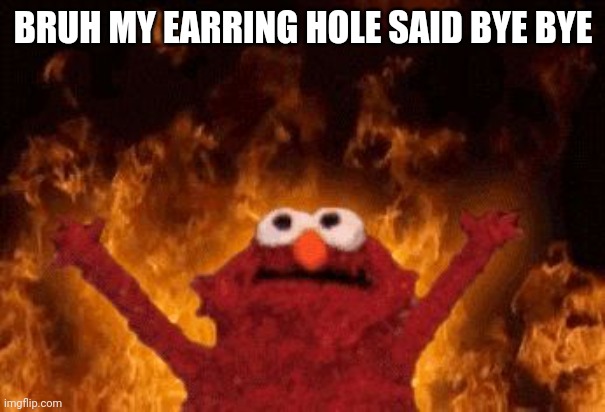 Big no no | BRUH MY EARRING HOLE SAID BYE BYE | image tagged in why me | made w/ Imgflip meme maker