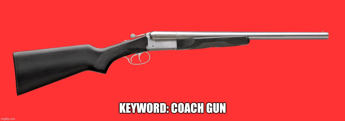 Coach gun | KEYWORD: COACH GUN | image tagged in coach gun | made w/ Imgflip meme maker