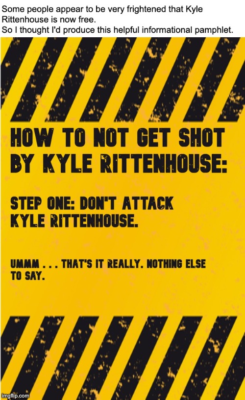 Some basic steps to protect yourself. | image tagged in kyle rittenhouse,free kyle,self defense | made w/ Imgflip meme maker